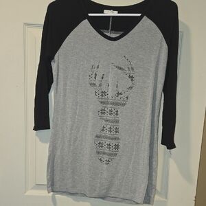Maurices Black and Gray Long Sleeve Tee